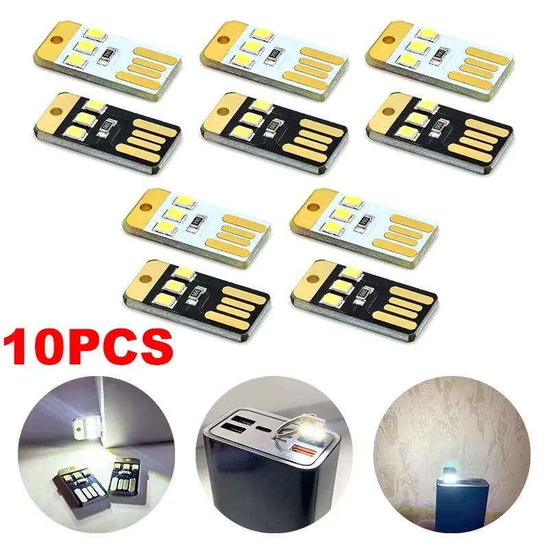 5/10 PIÈCES USB LED Lampe De Lecture DC 5V Veilleuse Carte Lampe Porte-clés USB Lampe De Lecture Livre Lumières pour Ordinateur Portable PC Batterie D'alimentation Lumière