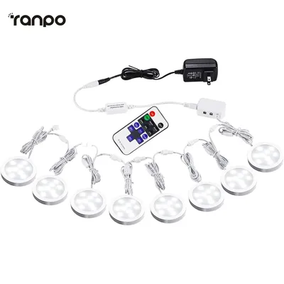 Slim Aluminum Dimmable Light Under Cabinet LED Lighting 12V with RF Remote Control UK US EU AU Plug for Display Bookshelf Lamp