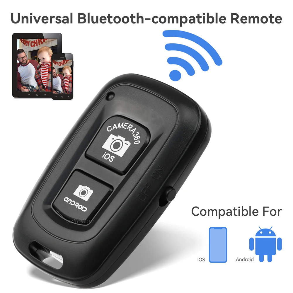 Mini bouton de commande compatible Bluetooth, contrôleur sans fil, retardateur, bâton d'appareil photo, déclencheur, téléphone, Selfie pour Smartphone