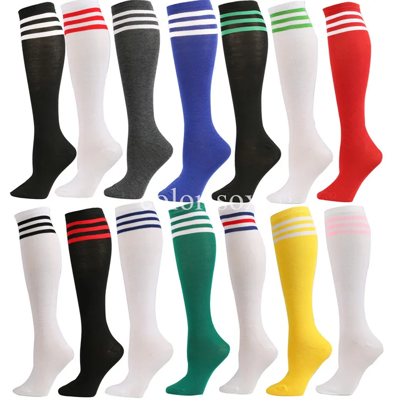 Kompressionssocken, Unisex, Fußballsocken, rutschfest, lange Röhre, kniehohe Strümpfe, Socken, gestreifte Fußballsocken, Laufsportsocken Image