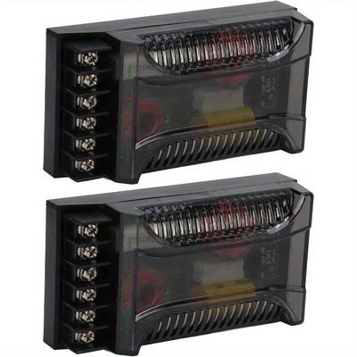 TEMU 2pcs 2 Way Car Audio Crossover Overcurrent Protection Universal Heat Dissipation Speaker Frequency Divider