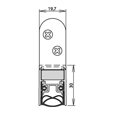 Athmer - Türdichtung Schall-Ex Ultra ws 1-290 2-s.L.833mm Alu.silberf.HLT - 1-290-0835