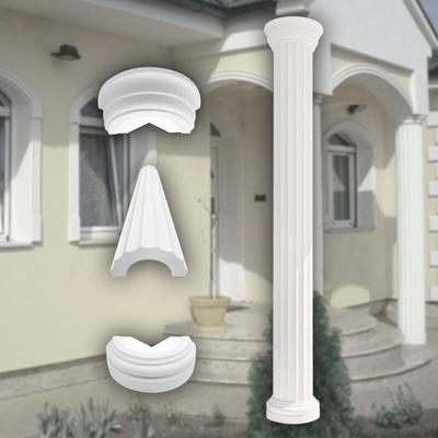 Prestige Decor - Säulen und Halbsäulen Fassade rund Set Auswahl 305mm LC102:Halbrund, Komplettset 3 Image