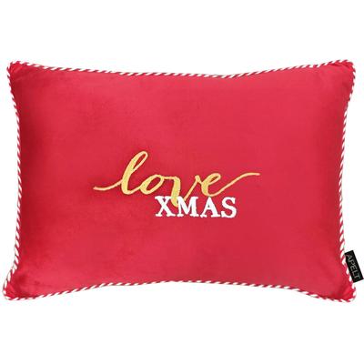 Dekokissen APELT "4685" Gr. 1, rot (rot, schriftzug), B:35cm H:5cm L:50cm, Polyester, Dekokissen_Sitzkissen_Kissenhüllen, Kissenhülle mit Füllung, 1 Stück Image