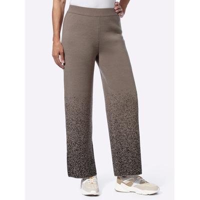 Strickhose CLASSIC BASICS, Damen, Gr. 48, Normalgrößen, grau (taupe, schwarz, gemustert), 100% Polyacryl, bedruckt, gemustert, mehrfarbig, lang, Hosen Image