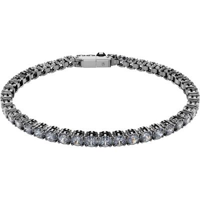 Tennisarmband SWAROVSKI "Matrix, 5648934, 5693927, 5648936, 5657665, 5648927, 5648930, 5657657" Gr. L, grau (dunkelgrau,