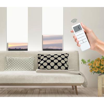 Elektrisches Rollo GOOD LIFE "Vau - SMART HOME" Gr. 1, weiß (weiß, weiß), B:100cm H:150cm, Polyester, Kunststoff, Metall, Rollos, mit Fernbedienung Image