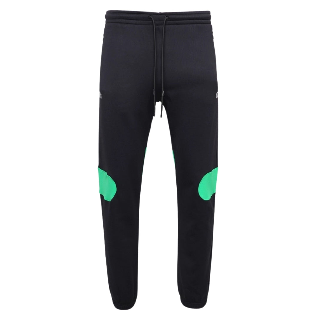 Off-White Green Diag Outline Design Schwarze Jogginghose mit Bundchen Image