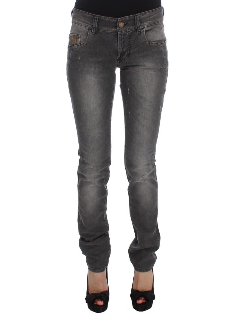 John Galliano Damen Graue Waschung Baumwollmischung Slim Fit Stretch Jeans
