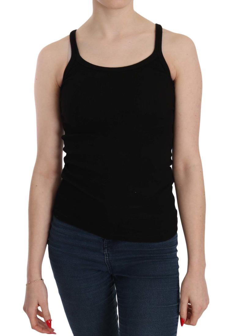 PINK MEMORIES Damen Schwarze Ärmellose Spaghetti-Träger Bluse Image