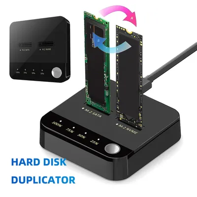 M.2 SATA/NVMe Dual-Bay Hard Disk Copier Offline Clone Hard Drive Docking Station M.2 SSD Duplicator