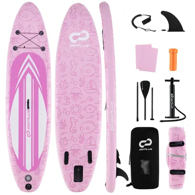 Inflatable Stand up Paddle Board w/ 3 Fins Backpack Non-slip Deck Pump