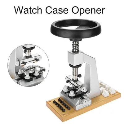 Bench Watch Case Opener Wristwatch Tool Back Opener with 6 Dies