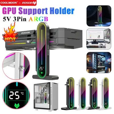 Graphics Card Bracket 5V 3Pin ARGB Aluminum Alloy Graphics Video Stand Magnetic Base Graphics Card