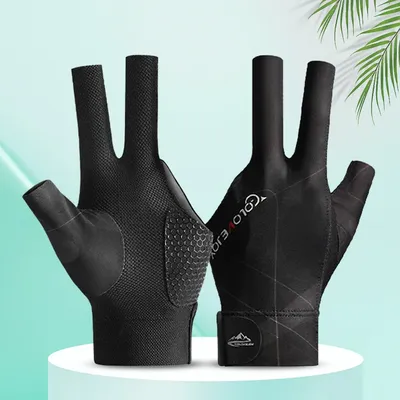 Open Finger Billiard Pool Gloves Adjustable Sticker Polyester Billiard Gloves Smooth Soft Portable