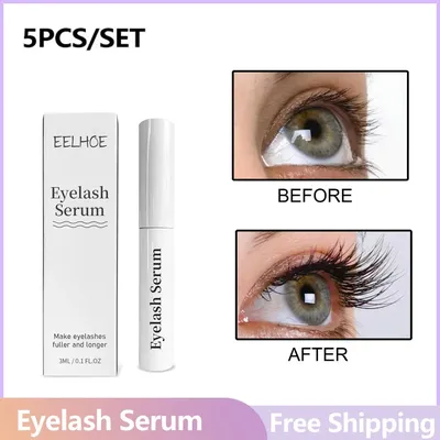 5pcs/set Eyelash Growth Essence Fast 7 Days for Thicker Longer Eyelashes and Eyebrows Grow Luscious