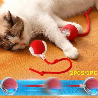 2PC/1PC Cat Interactive Ball Toys Automatic Rolling Ball Rechargeable Self Rotating Ball Fast