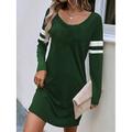 Damen Minikleid Sweatshirt-Kleid Casual kleid Winter Kleid Corsagenkleider Brautkleider schlicht Party Strasse Casual Regular Fit Farbblock Rundhalsausschnitt Schwarz Rote Grün Herbst Winter