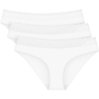 Slip TRIUMPH "Feel of Modal Tai 3P", Damen, Gr. S, weiß, Single Jersey, Spitze, Obermaterial: 87% Modal, 13% Elasthan, Unterhosen, sehr weich Image