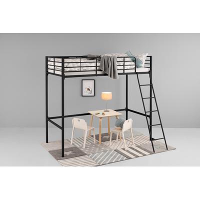 Hochbett HOME AFFAIRE "Hayo, Topseller Zeitloses Metallbett, in mehreren Farben", schwarz, B:159cm H:186cm L:208cm, Hochbetten, inkl. Lattenrost, Absturzsicherung und Leiter aus Metall Image