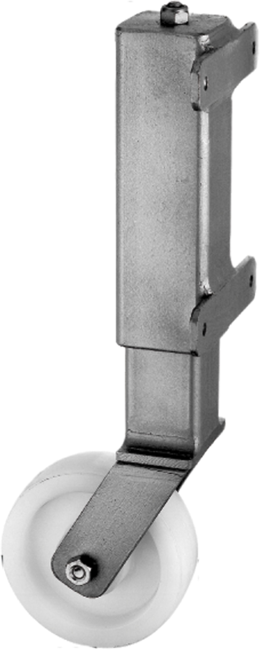 Torlaufrolle ALBERTS, silber (silberfarben), H:40cm Ø:12,5cm, Stahl, Möbelrollen, für schwere und breite Tore bis 450 kg, zum Anschrauben, Höhe 400 mm