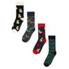 Socken CAPELLI NEW YORK, Damen, Gr. 36-40, bunt (multi), Obermaterial: 63% Baumwolle, 35% Polyamid, 2% Elasthan, Socken, buntes 4er Pack mit verschiedenen Hundemotiven