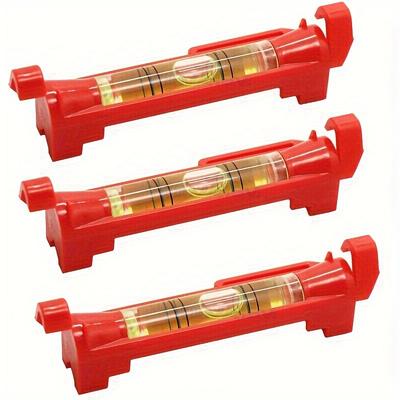 TEMU 3pcs Hanging Bubble Line Level Tool Construction String Level Thread Level Small Horizontal Rope Bubble Spirit Levels For Leveling Ground, Brick Working, Building , Surveying, Engineering(red) Image