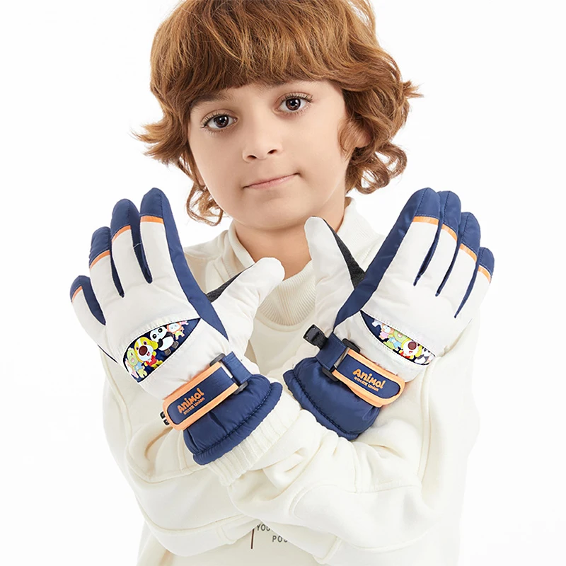 Winterhandschuhe für Kinder, Jungen und Mädchen, wasserdicht, warm, Schnee-Skihandschuhe für den Außenbereich – Schule, Wandern, Skifahren, Laufen, Radfahren, Reithandschuh Image