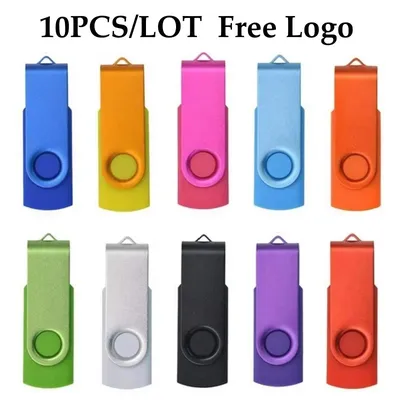 10 teile/los Metall USB 2,0 Flash-Laufwerk 64 GB 32 GB 16 GB 8 GB 4 GB Stick USB-Flash-Stick U Disk Image