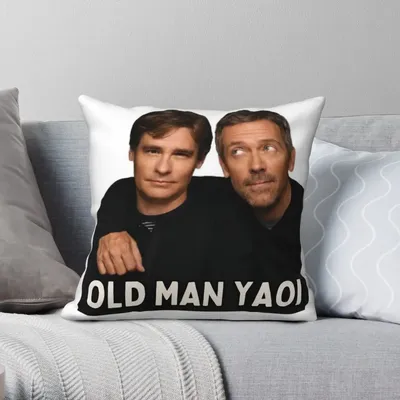 Haus James Wilson Alter Mann Yaoi Quadratischer Kissenbezug Polyester Leinen Samt Muster Dekor Image