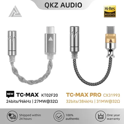 QKZ CX31993 USB Typ-C auf 3,5 mm Audio-Schnittstelle Kopfhörerverstärker HiFi DAC Kopfhörer Soundverstärker 32 Bit 384 kHz Audio-Adapter Image