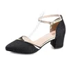 Plus Größe 34-42 Schuhe für Frauen Frühling High Heel Party Abend Hochzeit Pumps Pu Leder Schnalle Riemen Komfort spitzen Zehen Schuhe