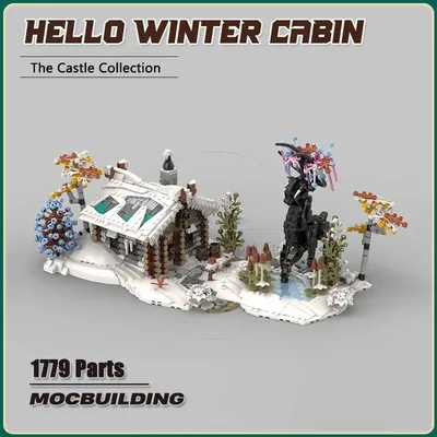 Hallo Winter kabine Modell Moc Baustein Technologie Ziegel DIY Montage Stadt Straßen ansicht Spielzeug Schloss Architektur Spielzeug Geschenke Image