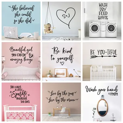 1 Stück Cartoon Good Wish Worte Wandaufkleber Abnehmbare Wandaufkleber Diy Tapete für Kinderzimmer Dekoration Vinyl Wandtattoo Image