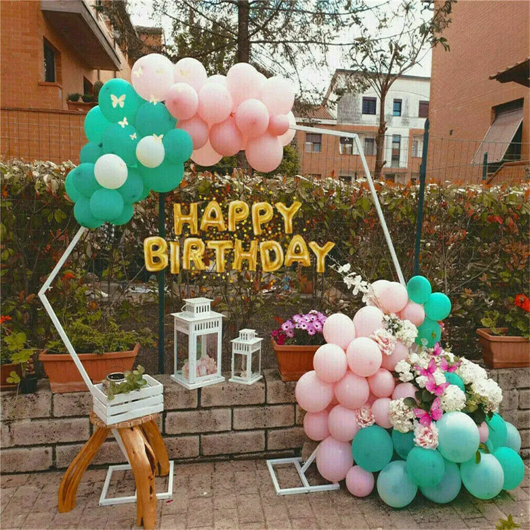 2m Sechseck Metall Hochzeit Blume Ballon Bogen Rahmen Hintergrund stehen Hochzeit Geburtstags feier Dekor Image