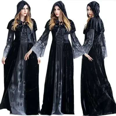 2024 Damen Gothic Hexe Kostüm Cosplay Kostüm Damen Halloween Horror Outfits Cosplay Kostüm Damen Image