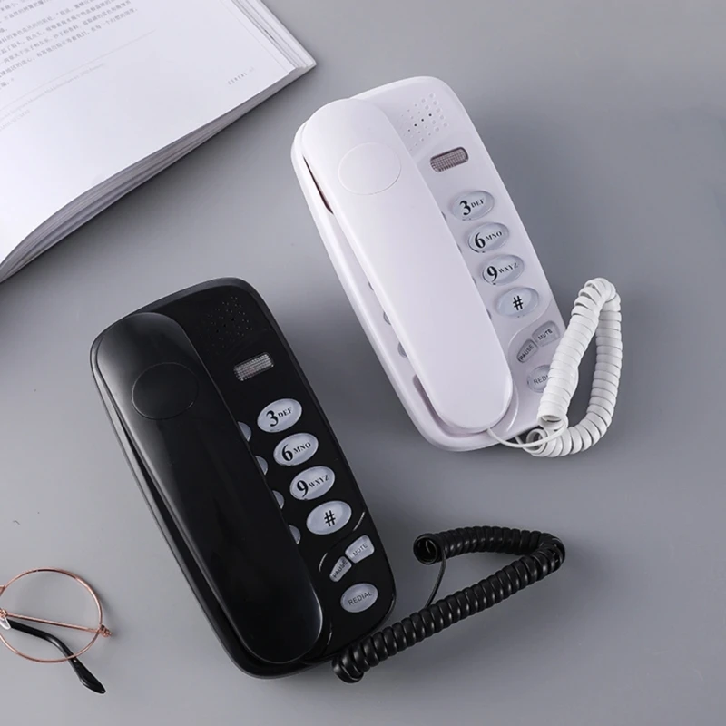 KXT-580 Big Button Corded Phone Telephones Landline Phone with Call Light Redial Pause Support Wall Mount or Desk Phone