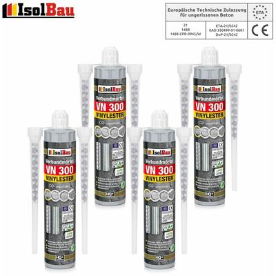 Verbundmörtel Montagemörtel 4x VN 300ml + 8x Mischer ETA Zulassung Vinylester Image