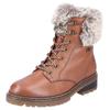 Winterboots REMONTE "ELLE-Collection", Damen, Gr. 44, braun (braun, kombiniert), Leder, Textil, casual, Schuhe, mit Kontrastnaht
