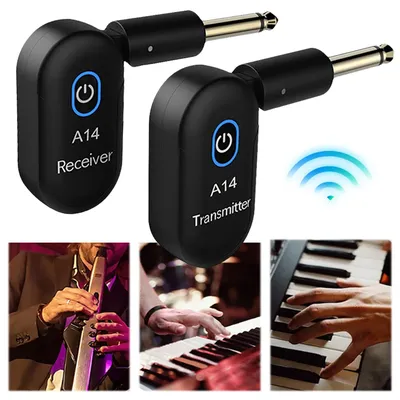 2.4G Wireless Guitar System Rechargeable Guitar Transmitter Receiver 48K/24bit Real-time