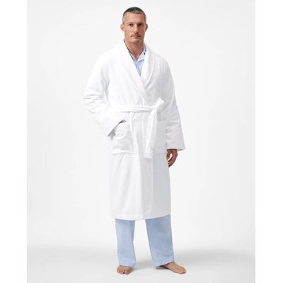 Brooks Brothers Men's Terry Cloth Bathrobe | White | Size L/XL