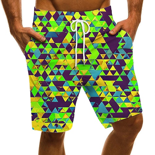 Herren Boardshorts Badeshorts Badehose Bedruckt Kordelzug Mit Taschen Schnelltrocknend Boardshorts Badeanzug Surfen Strand Wassersport Sommer Image