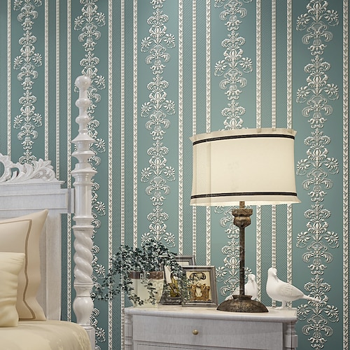 Blumentapete Wandverkleidung Aufkleberfolie moderne Wasserkräuselung Blumenvlies Wohnkultur 53 1000 cm / 20,87 '' x 393,7 '' Image