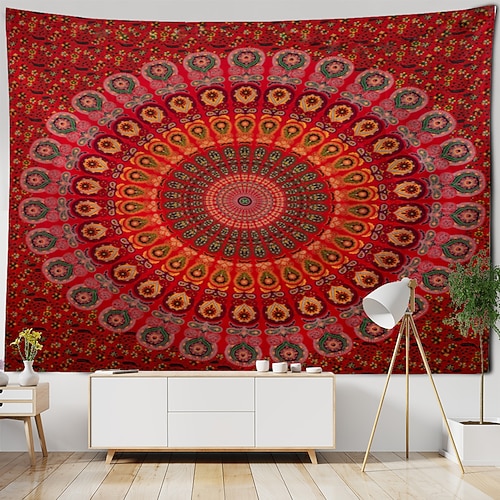 Mandala böhmische indische Wandteppich Kunstdekor Decke Vorhang hängend Zuhause Schlafzimmer Wohnzimmer Wohnheim Dekoration Boho Hippie psychedelisch Blumen Blume Lotus Image