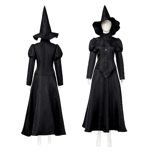 Buchwoche 2026 Hexe Fee Elphaba Outfits Kostüm Walpurgisnacht Film- und TV-Themenkostüme for Damen Erwachsene Halloween Karneval Party Leistung Bühne Image