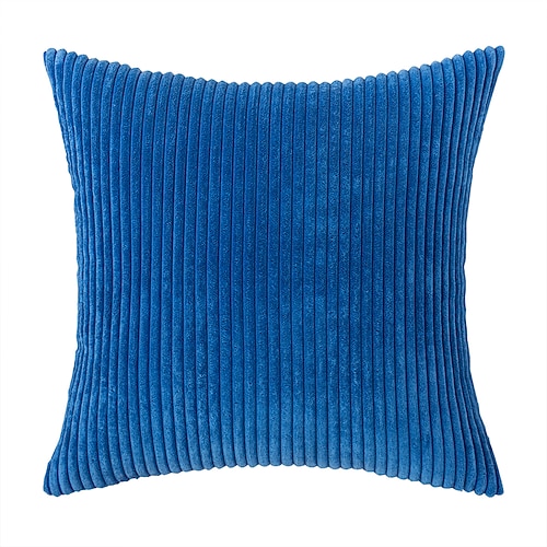Dekorative Wurfkissen, Cord-Kissen, Kissenbezug, Nachttisch, Sofa, Rückenkissen, Büro, Lendenwirbelsäule, einfarbig, Kissenbezug ohne Kern, Rosa, Blau, Salbeigrün, Lila, Gelb Image