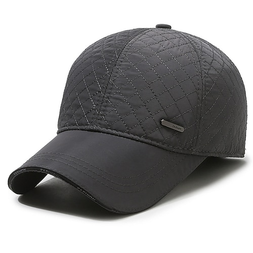Herren Wintermützen Warme Wintermütze Winter-Baseball-Cap mit Ohrenklappen Winter-Baseballmütze Schwarz Dunkelmarine Polyester Einstellbar Modisch Moderne zeitgenössische Freizeitskleidung Festival Image