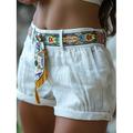 Per donna Normale Pantaloncini Di tendenza Breve Vita normale Pop art Tasche comodo Asciugatura rapida Traspirabilità Media elasticità Per uscire Bianco Primavera Autunno Standard