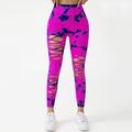 Per donna Pantaloni da yoga Leggings da yoga Taglio Vita Alta Yoga Allenamento in Palestra Pilates Collant Tinta a nodi Blu Azzurro cielo Viola Autunno Gli sport Abbigliamento sportivo Elasticizzato