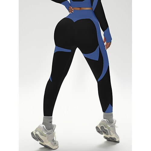 Per donna Pantaloni da yoga Leggings da yoga Vita Alta Pilates Allenamento in Palestra Allenamento Collant Blocco di colori Nero Rosa Verde militare Autunno Gli sport Abbigliamento sportivo